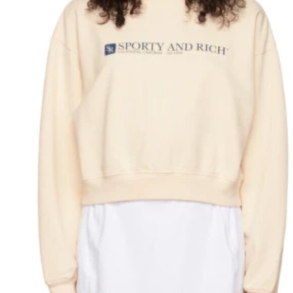 Sporty and Rich Cropped Sweatshirt Size XS SOLD OUT ONLINE - Picture 3 of 3